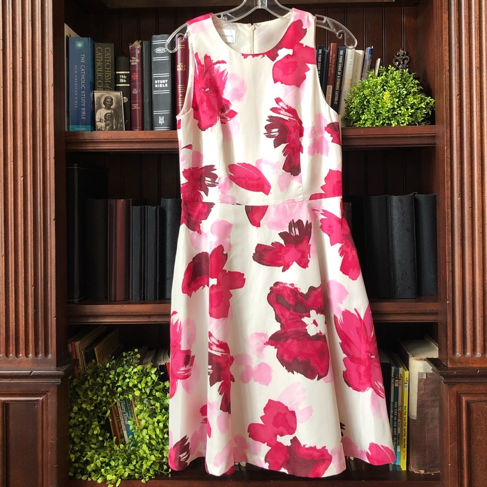 A-line White floral dress